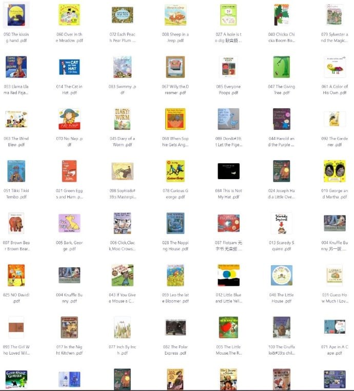名称：《纽约公共图书馆Top 100英文绘本》PDF+音频描述：共100本，纯英文绘本，初学者的野路子