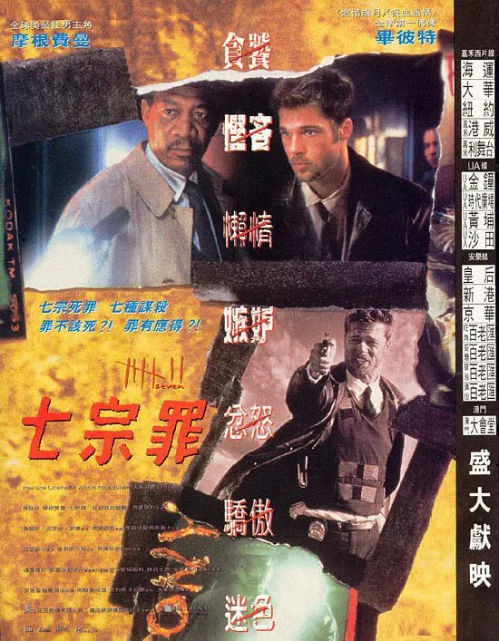 名称：七宗罪 1995  4K原盘REMUX DIY简英双字 原盘中字.描述：“暴食”、“贪婪”、“懒惰”、“嫉妒”、“骄傲”、“淫欲”、“愤怒”，这是天主教教义所指的人性七宗罪