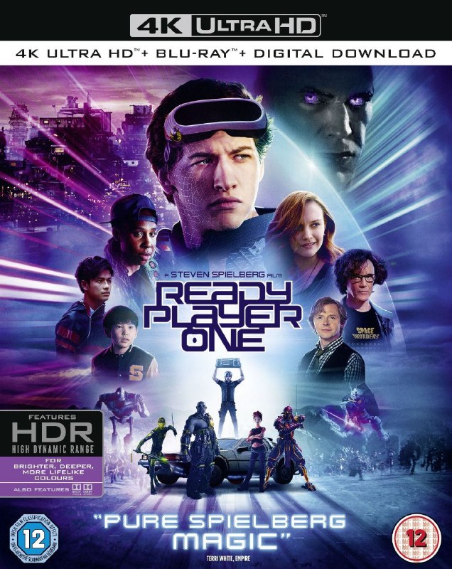 名称：《头号玩家》描述：《头号玩家 Ready Player One》是2018年3月29日于美国上映的科幻冒险巨制，由史蒂文·斯皮尔伯格执导，泰伊·谢里丹、奥利维亚·库克等众多明星主演，豆瓣评分8.6